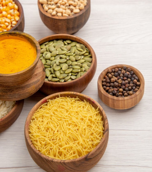 bottom-view-wooden-bowls-with-spices